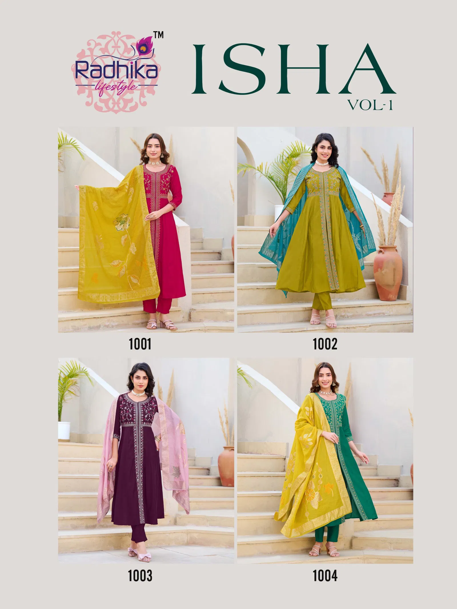 Isha Vol 1 By Radhika Roman Silk Kurti With Bottom Dupatta Surat Wholesale Market